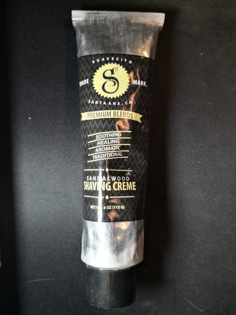 Suavecito Sandalwood shaving cream circa 2019. Please don't break me out.